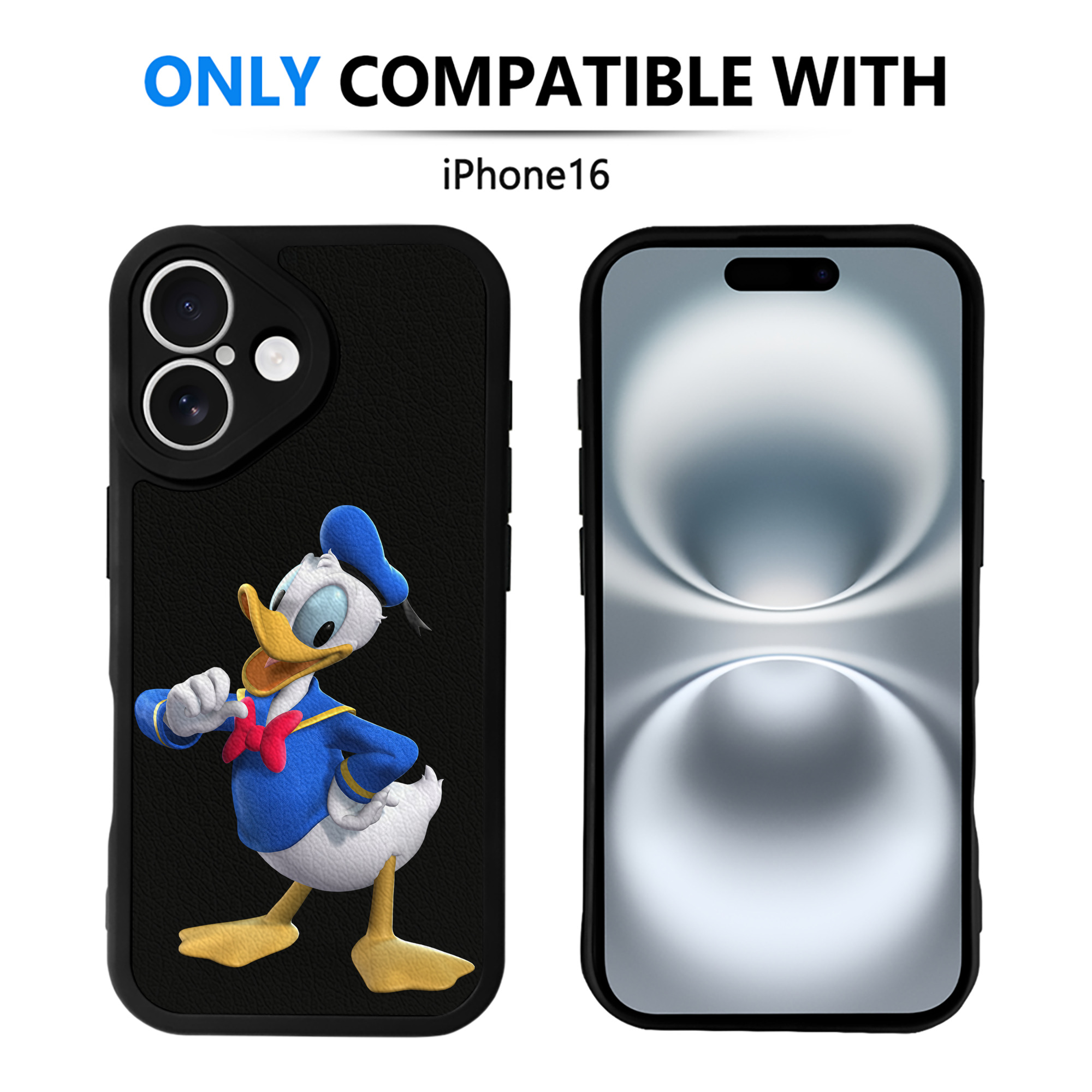 （画像用） ミッキーマウス Mickey Mouse 【iPhone 16シリーズ対応】シリコンスマホケース（レザー調） 材質：シリコン